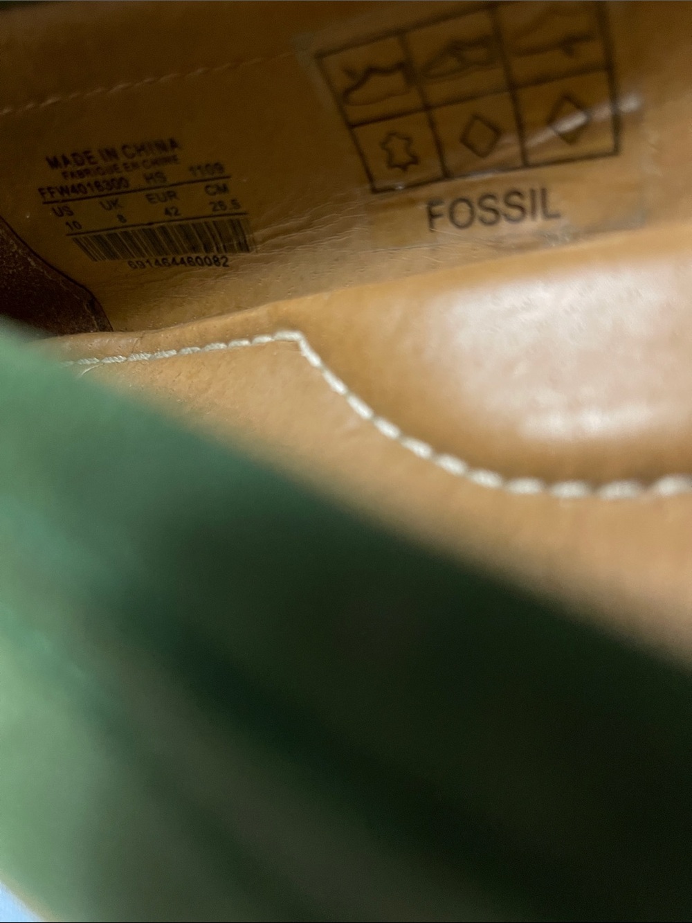 Fossil Olive Green Suede Fringe Moccasins for Women - Picture 5 of 9